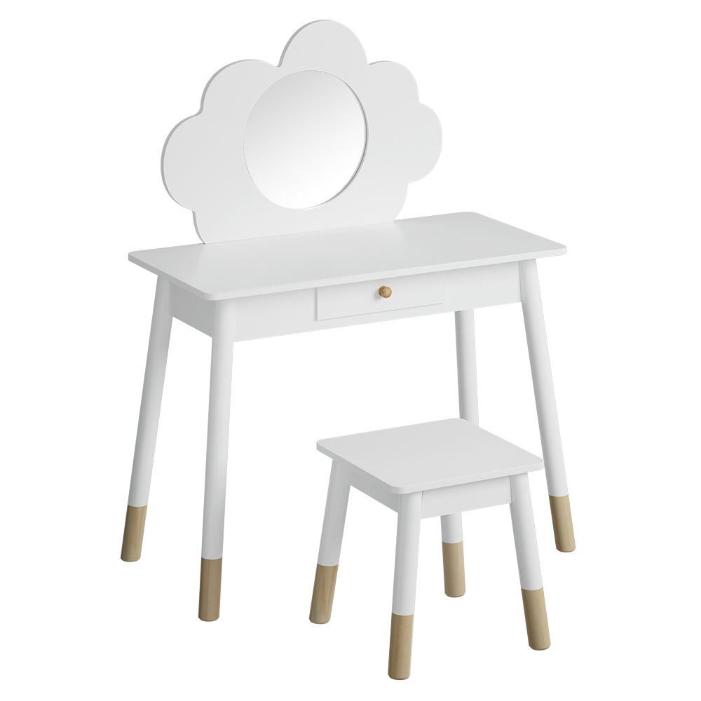Dressing Table Set | Vanity Makeup | Wooden Legs | Mirror Drawer