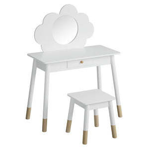 Dressing Table Set | Vanity Makeup | Wooden Legs | Mirror Drawer