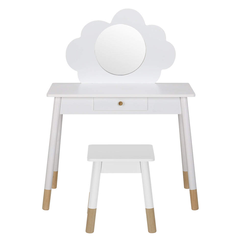 Dressing Table Set | Vanity Makeup | Wooden Legs | Mirror Drawer