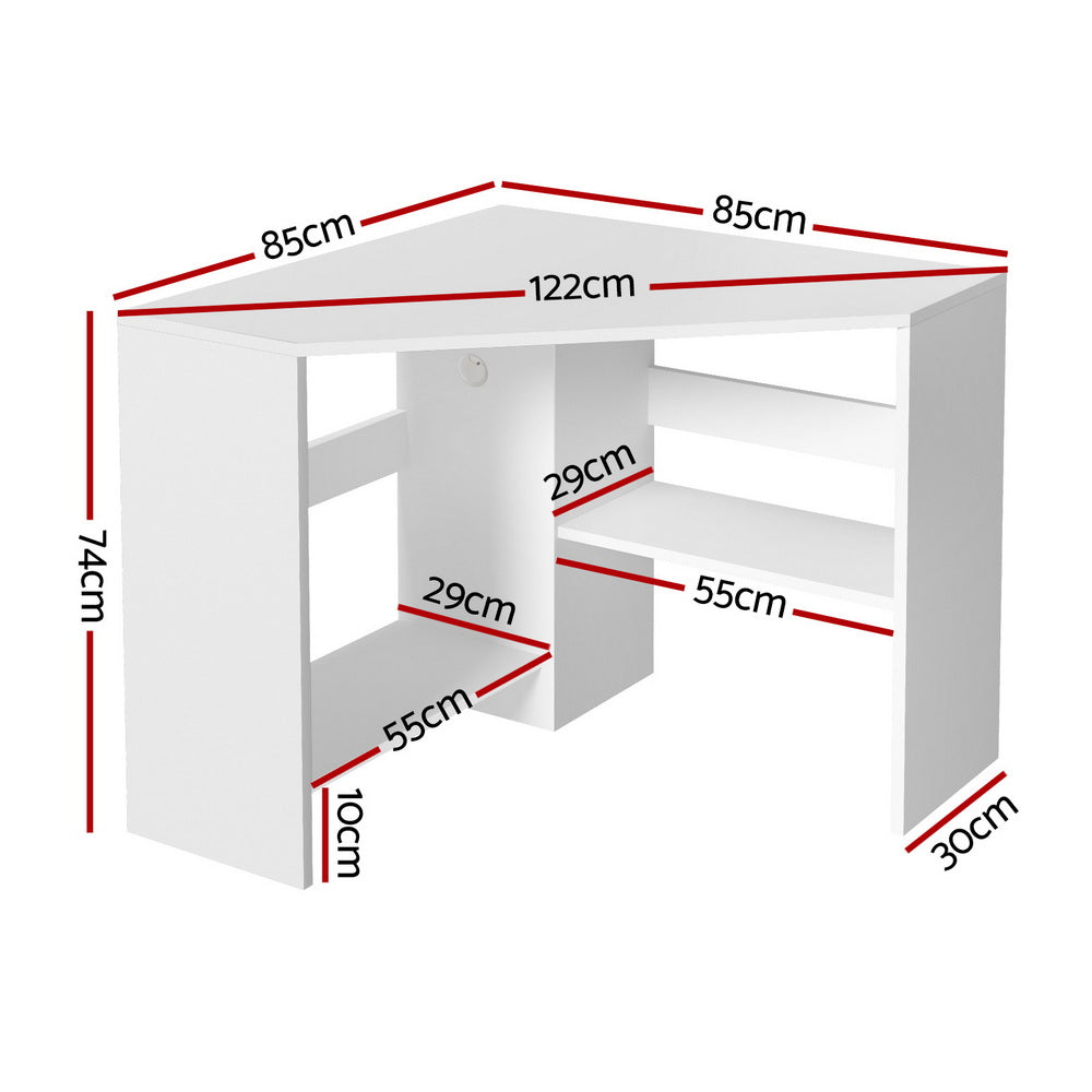 Corner Computer Desk | L-Shape | Shelves + CPU Stand | Workstation