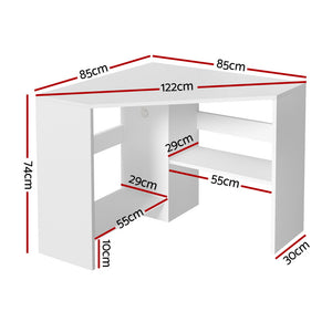 Corner Computer Desk | L-Shape | Shelves + CPU Stand | Workstation