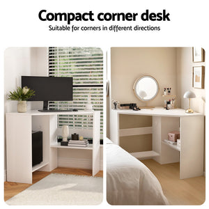 Corner Computer Desk | L-Shape | Shelves + CPU Stand | Workstation