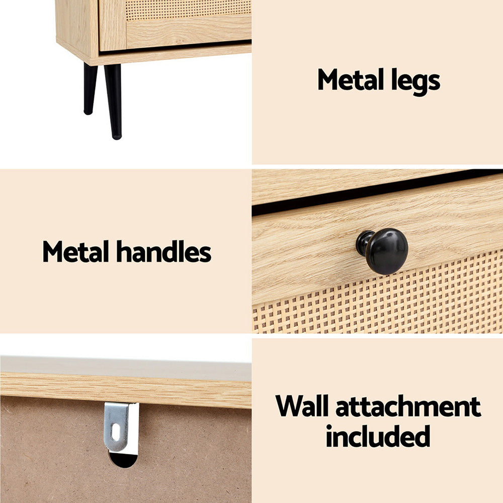 Shoe Rack Cabinet | 3 Flip-Out Drawers | Pine