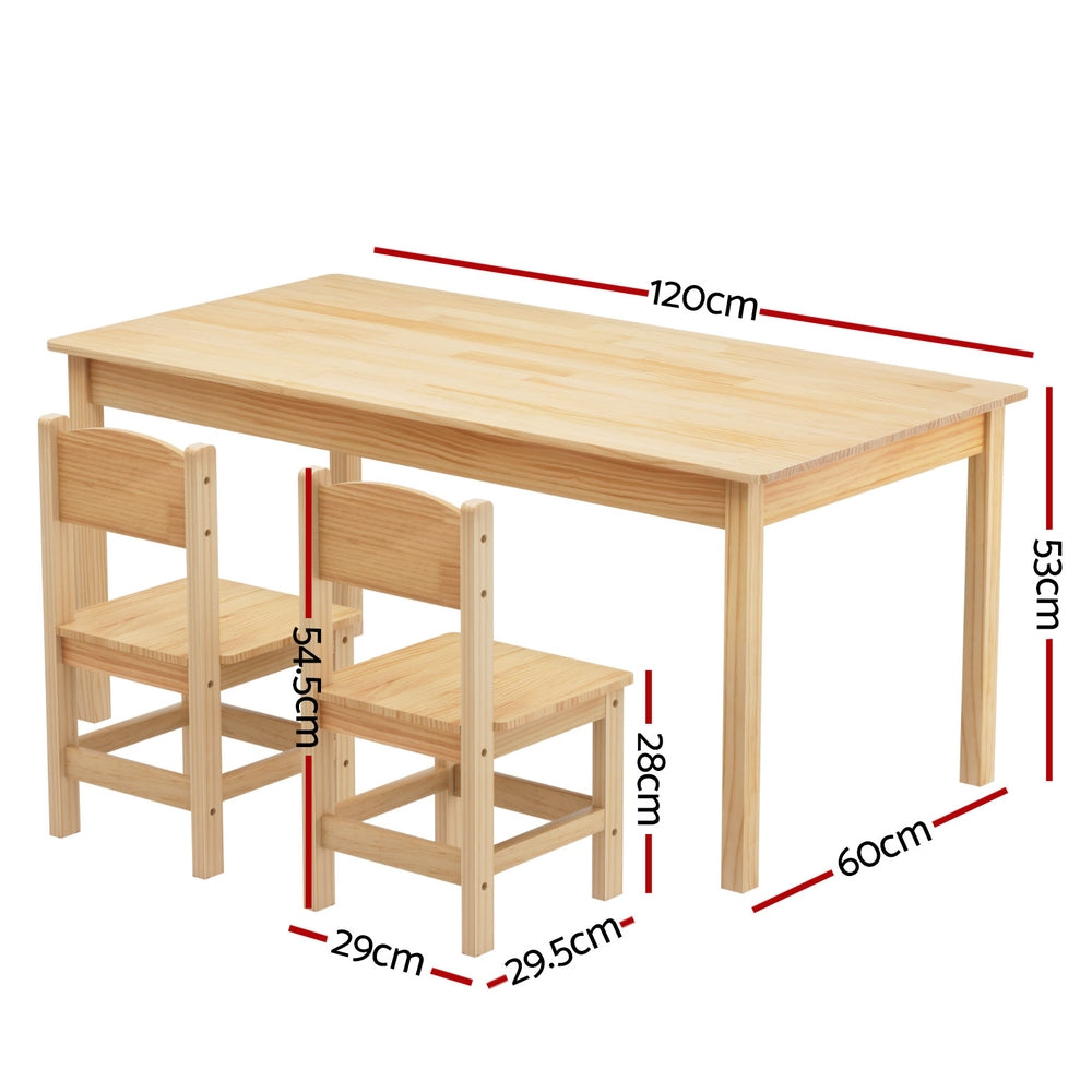 Kids Table & 2 Chairs Set | Pinewood Construction