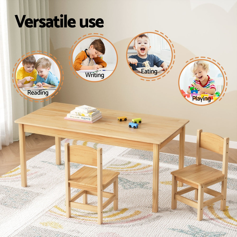 Kids Table & 2 Chairs Set | Pinewood Construction