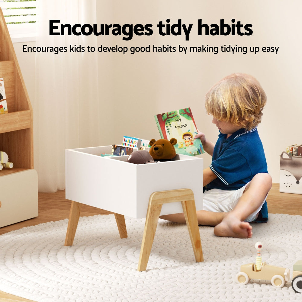 Kids Toy Box Chest Storage Bin | Wooden Cabinet Organizer