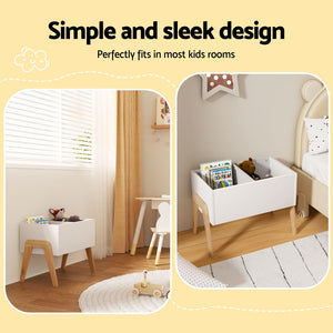 Kids Toy Box Chest Storage Bin | Wooden Cabinet Organizer