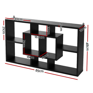 Floating Wall Bookshelf | Wall Mounted Storage | Black