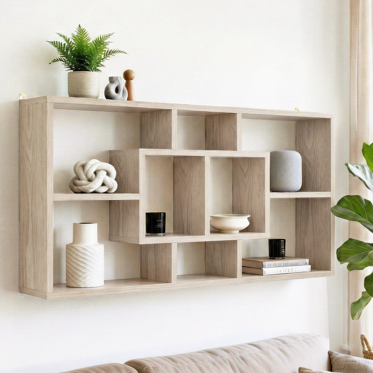 Wall Mounted Floating Bookshelf | Display Shelf | Wood Finish