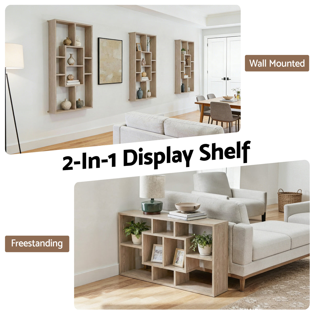 Wall Mounted Floating Bookshelf | Display Shelf | Wood Finish