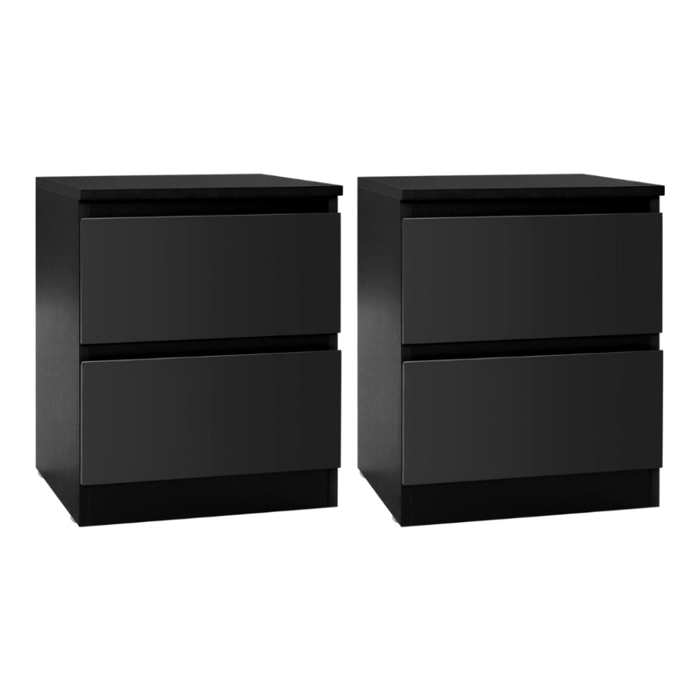 Artiss Bedside Tables | 2X | PEPE | 2 Drawers | Black