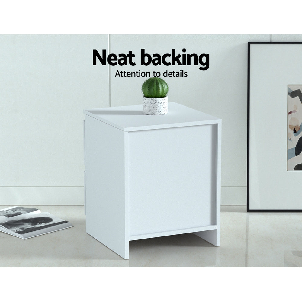 Bedside Table | 2 Drawers | PEPE | White