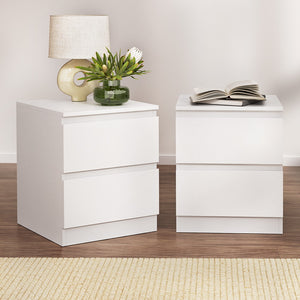 Artiss Bedside Tables | 2X | PEPE | 2 Drawers | White