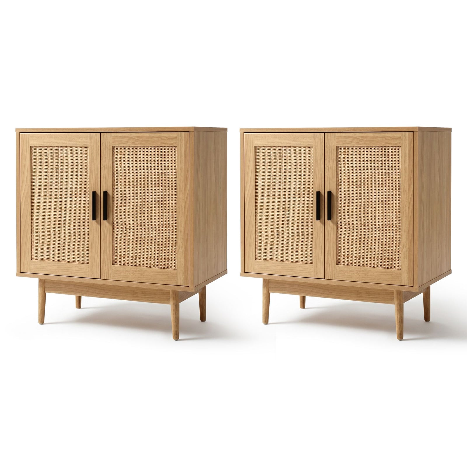 Rattan Buffet Sideboard Cabinets | 2 Pack | 2 Door Pantry Storage