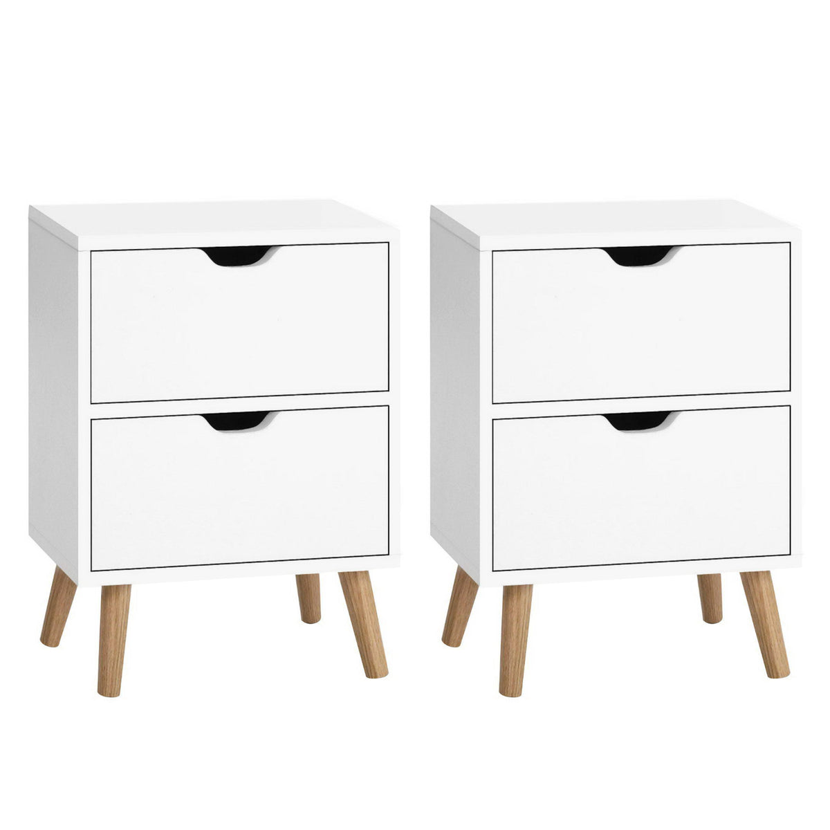 Artiss Bedside Tables | 2X | BODEN | 2 Drawers | White