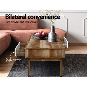 Coffee Table | 2 Drawers | Walnut | Serena