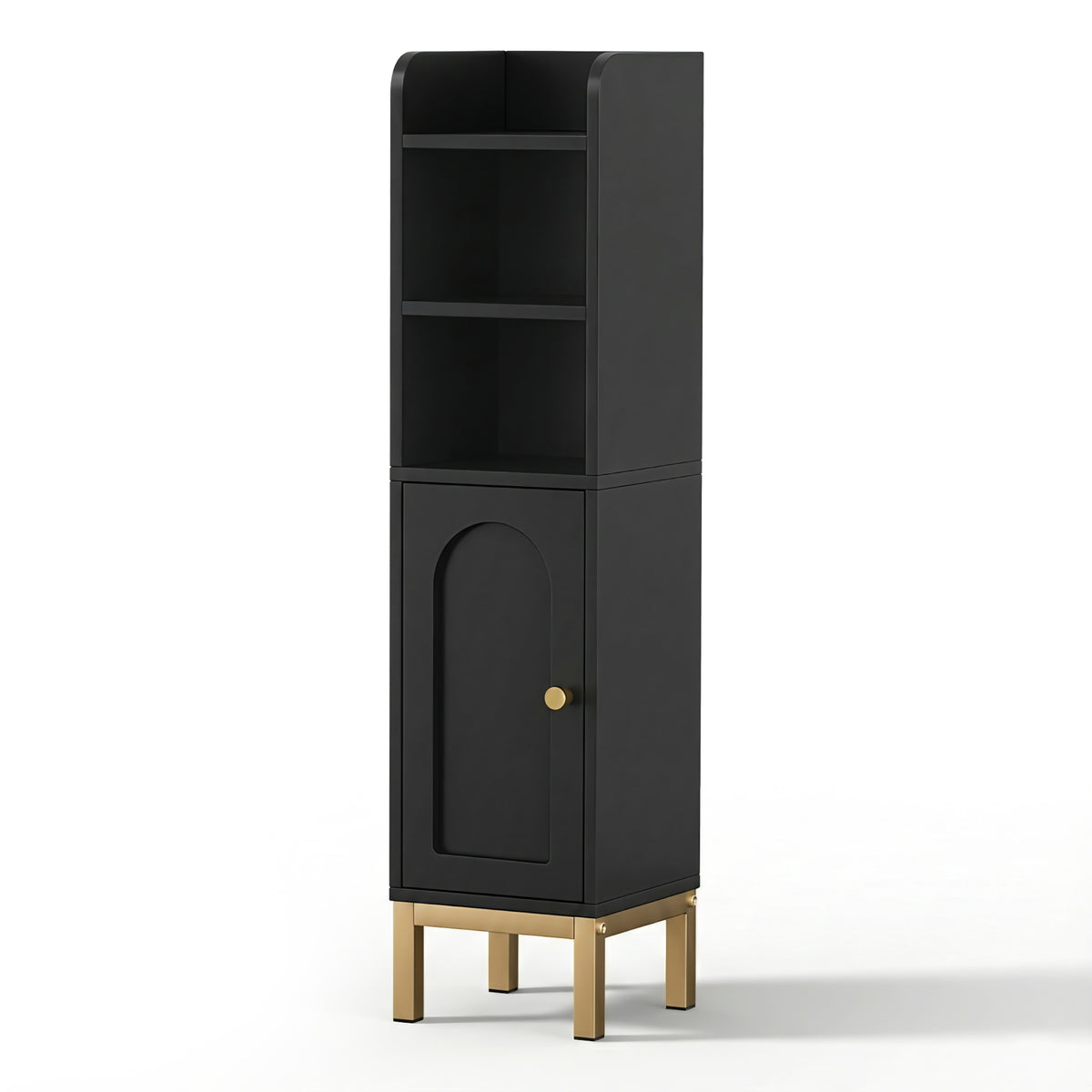 Bathroom Storage Cabinet | Floor Organiser | Toilet Corner | Adjustable | Black