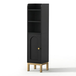 Bathroom Storage Cabinet | Floor Organiser | Toilet Corner | Adjustable | Black