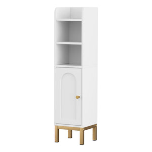 Artiss 2X Bathroom Storage Cabinet Floor Organizer Toilet Corner Adjustable Shelf with Door White