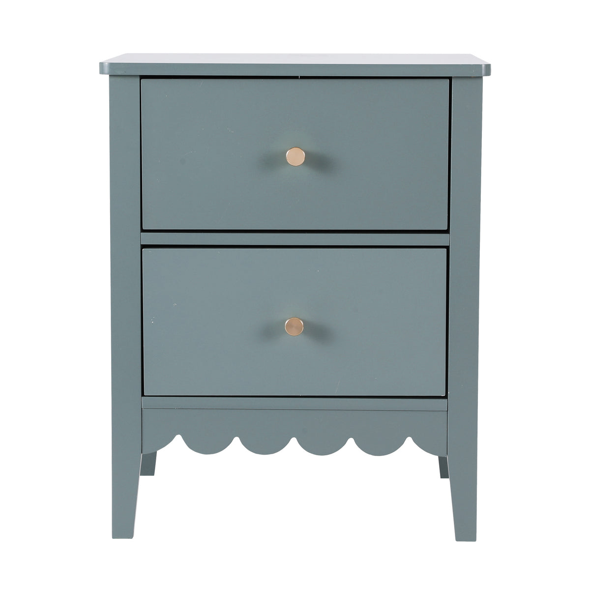 Bedside Table | 2 Drawer Nightstand | Bedroom Storage | Green