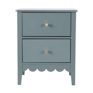 Bedside Table | 2 Drawer Nightstand | Bedroom Storage | Green