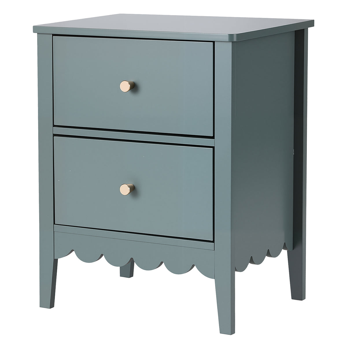 Bedside Table | 2 Drawer Nightstand | Bedroom Storage | Green