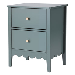 Bedside Table | 2 Drawer Nightstand | Bedroom Storage | Green