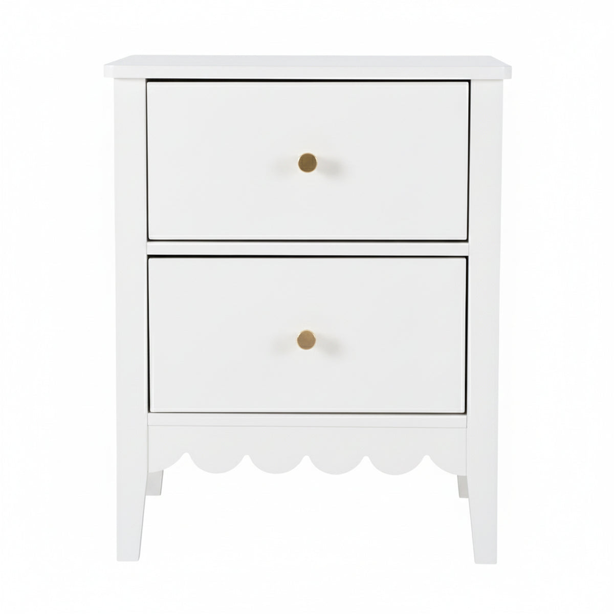 Bedside Table | 2 Drawer Nightstand | Bedroom Storage | White