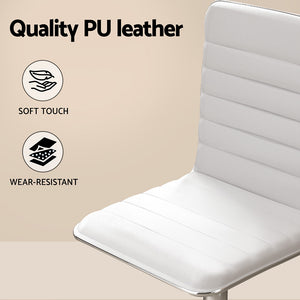 Artiss Office Set | PU Leather Chair + Home Study Desk | 100cm | White