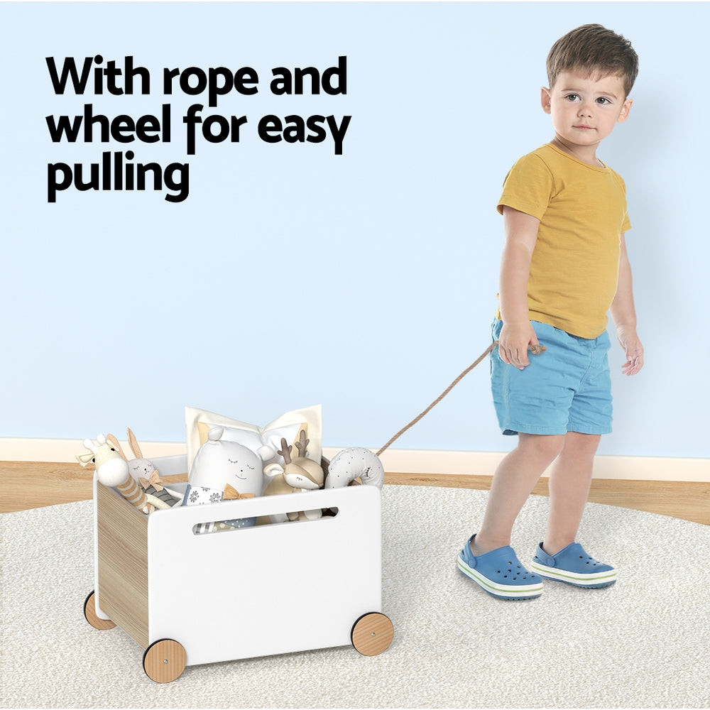 Toy Box Container | Children Chest Storage | Clothes Organizer with Wheels