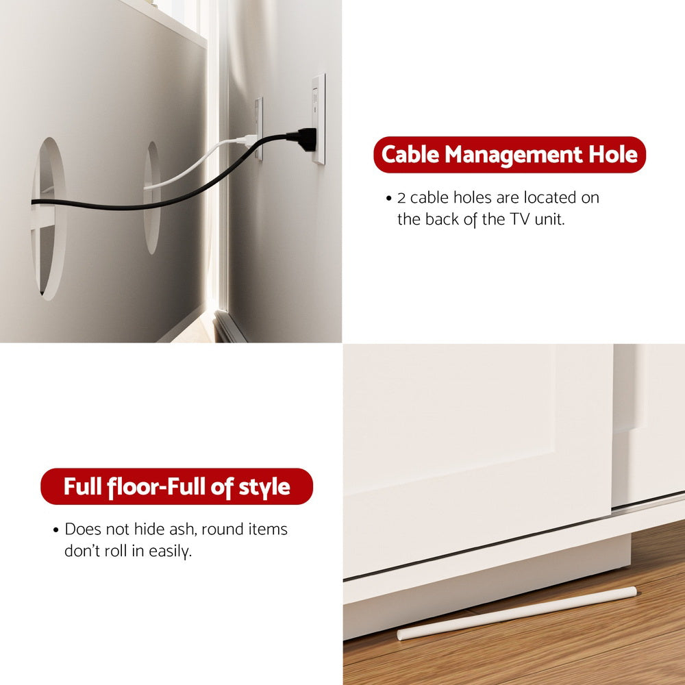 Artiss TV Unit | Entertainment Storage Cabinet | 160cm | White