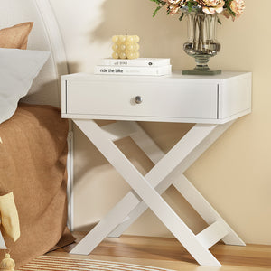 Artiss Bedside Table Drawers Side Table Storage Cabinet Nightstand White QARA