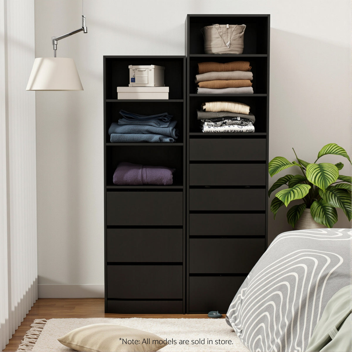 Tallboy Chest of Drawers | 3 Drawer Cabinet | Black