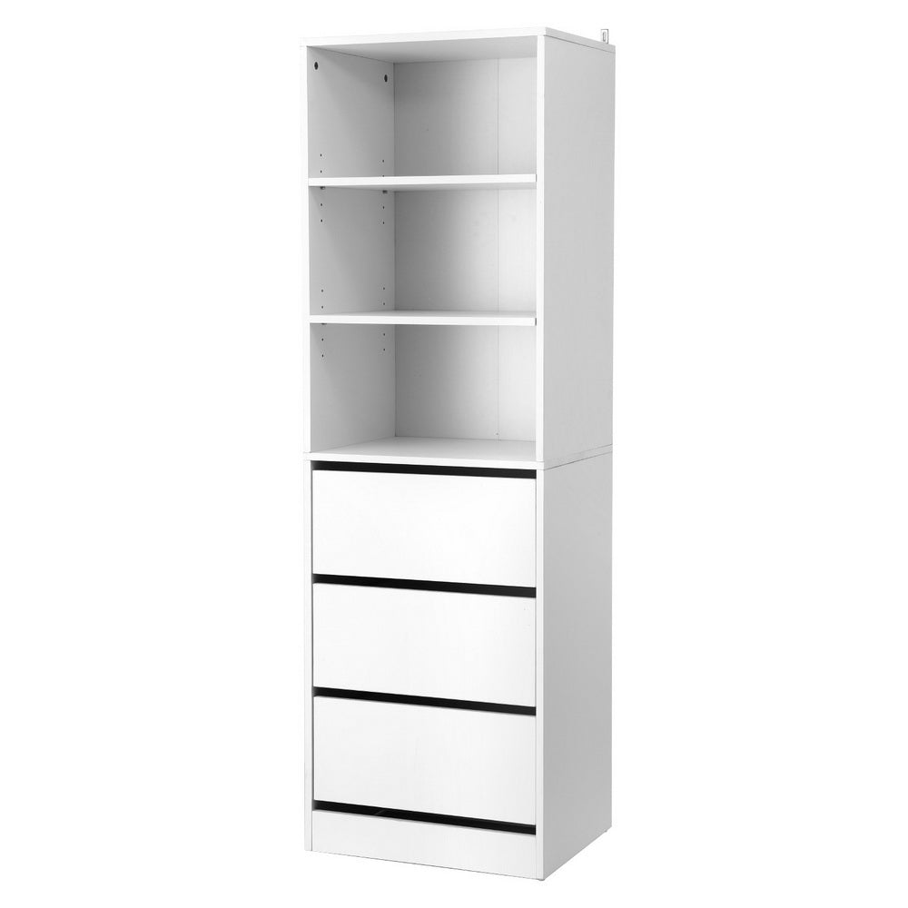 Artiss Chest of Drawers | 3 Drawer Tallboy Cabinet | White