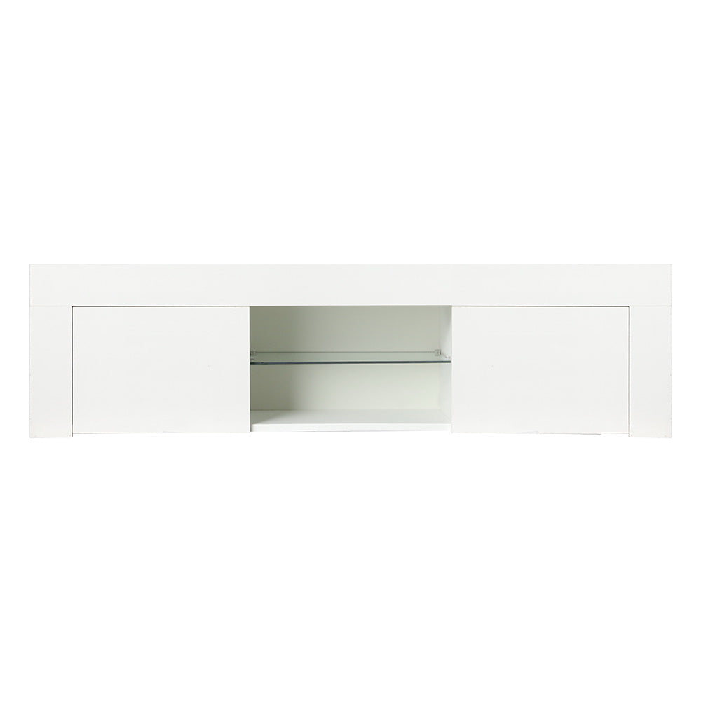 Entertainment Unit | TV Cabinet | LED | 130cm | White | Angus
