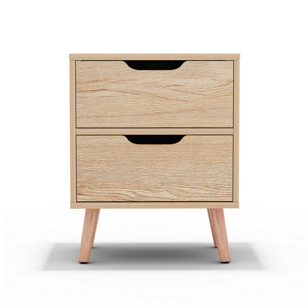 Bedside Table | 2 Drawer Nightstand | BODEN Design | Pine Finish