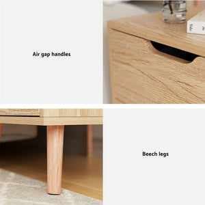 Bedside Table | 2 Drawer Nightstand | BODEN Design | Pine Finish