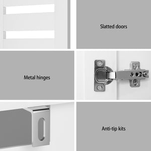 Artiss Shoe Rack Cabinet | Adjustable Shelf | Holds 30 Pairs | White