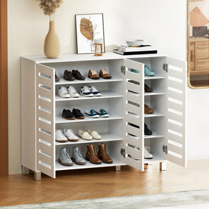 Artiss Shoe Rack Cabinet | Adjustable Shelf | Holds 30 Pairs | White