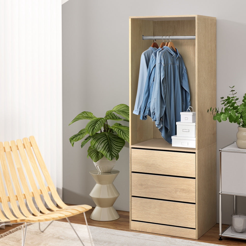 Wardrobe Closet | Clothes Storage Organiser | Pine Finish