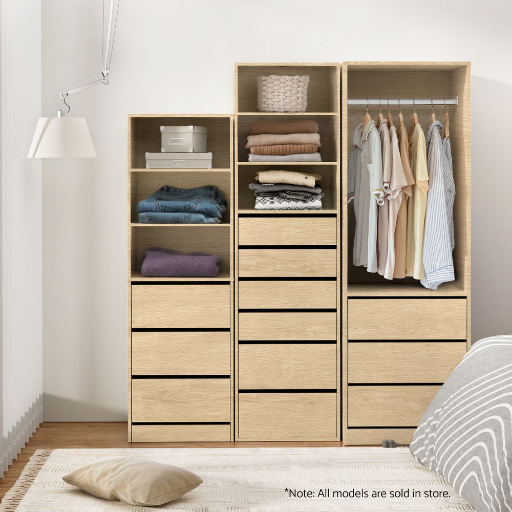Wardrobe Closet | Clothes Storage Organiser | Pine Finish