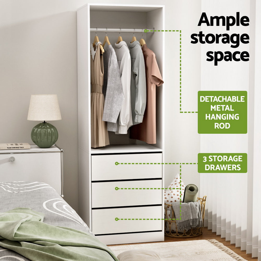 Artiss Wardrobe Closet | Clothes Storage Organizer | White