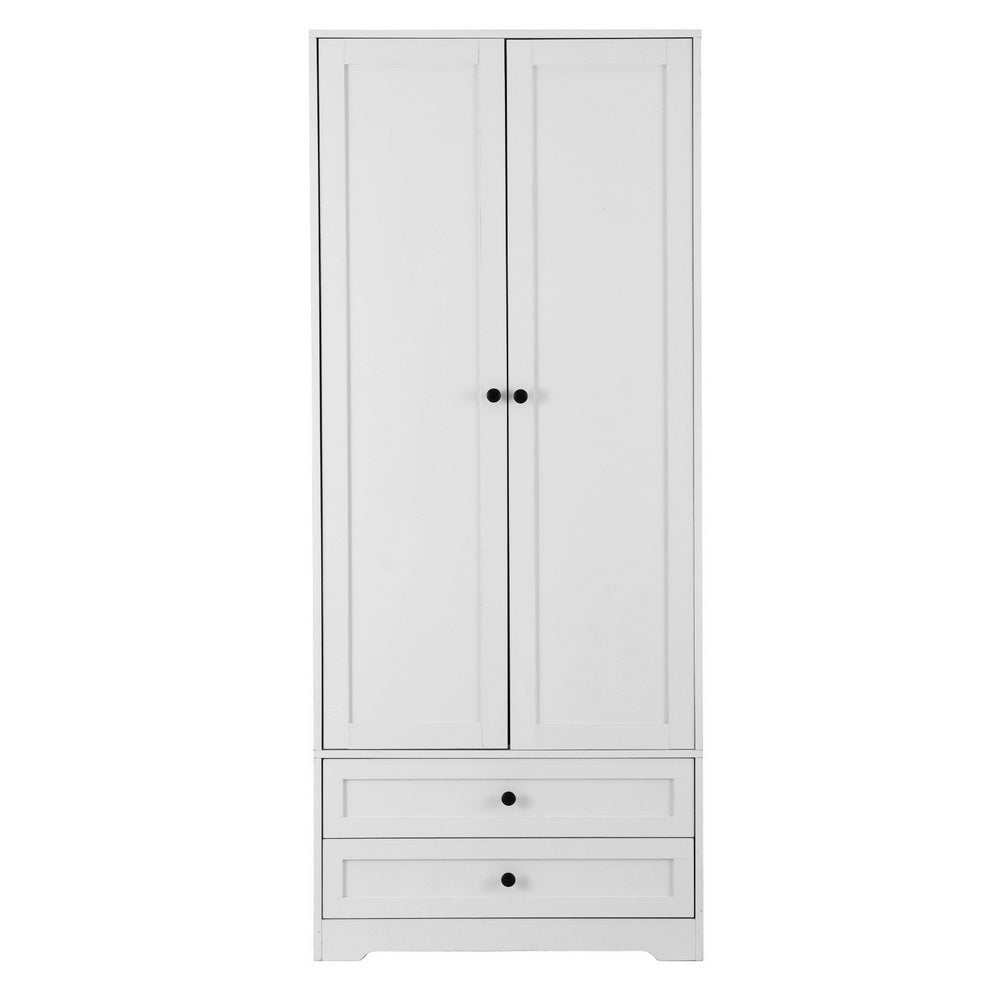 Artiss Wardrobe Closet | 2-Door Clothes Storage Organizer | White