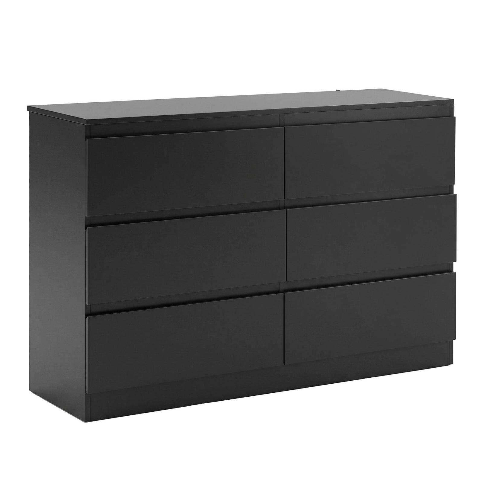 Chest of Drawers | 6 Drawer Lowboy | Black