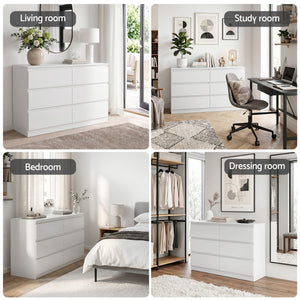 Artiss 6 Chest of Drawers Lowboy White