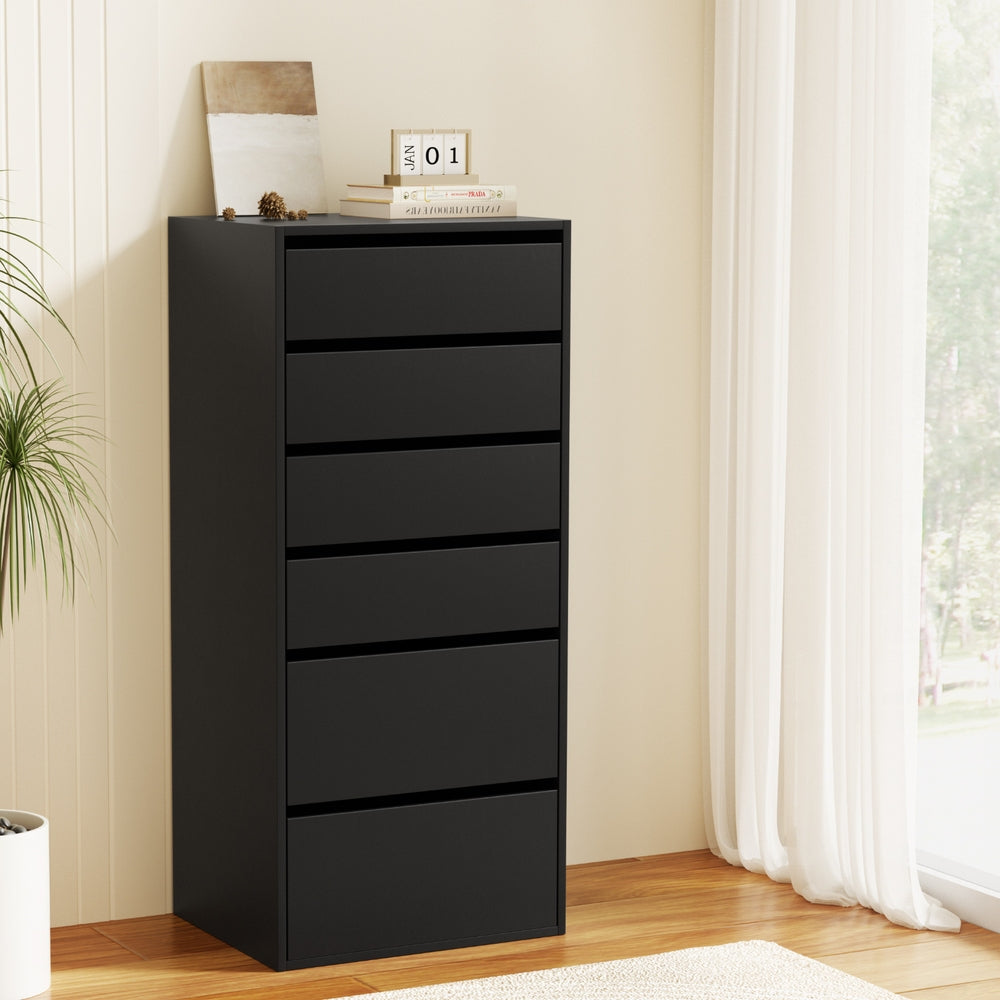 6 Drawer Tallboy | Dresser Storage Cabinet | Black