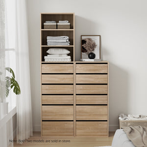 6 Drawer Tallboy Dresser | Pine Look | Vertical Storage (Style 2)