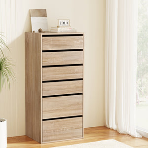 6 Drawer Tallboy Dresser | Pine Look | Vertical Storage (Style 2)