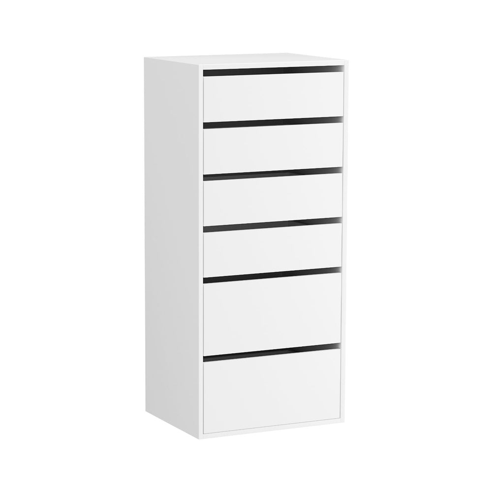 6-Drawer Chest of Drawers | Tallboy Dresser | White