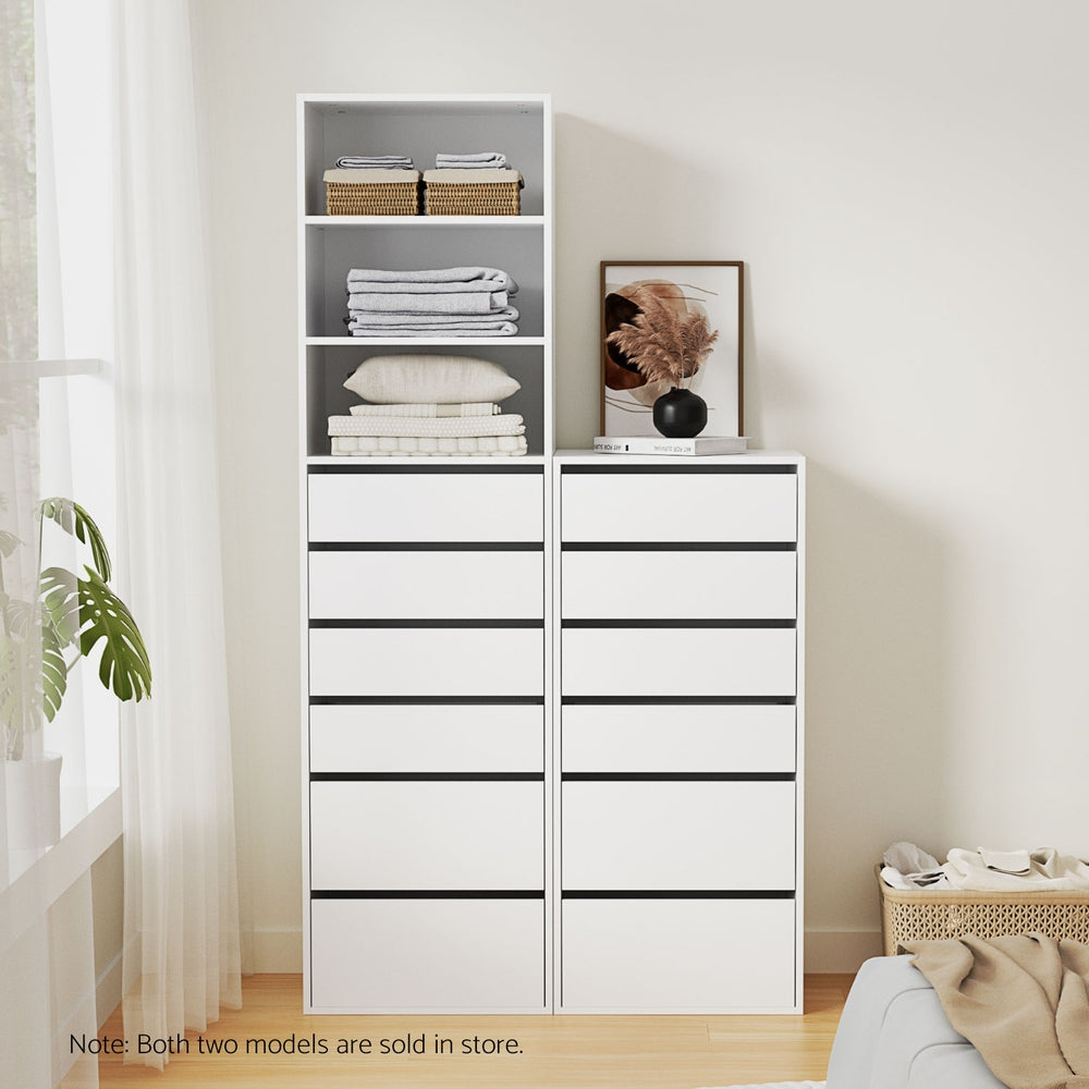 6-Drawer Chest of Drawers | Tallboy Dresser | White